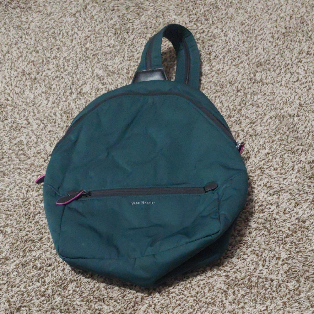 Vera Bradley Mini Green Backpack Convertible Strap